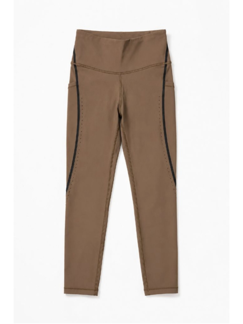 Athleta Interval Dash Tech Laser Cut 7/8 Leggings XS Small Brown Athletic Tight